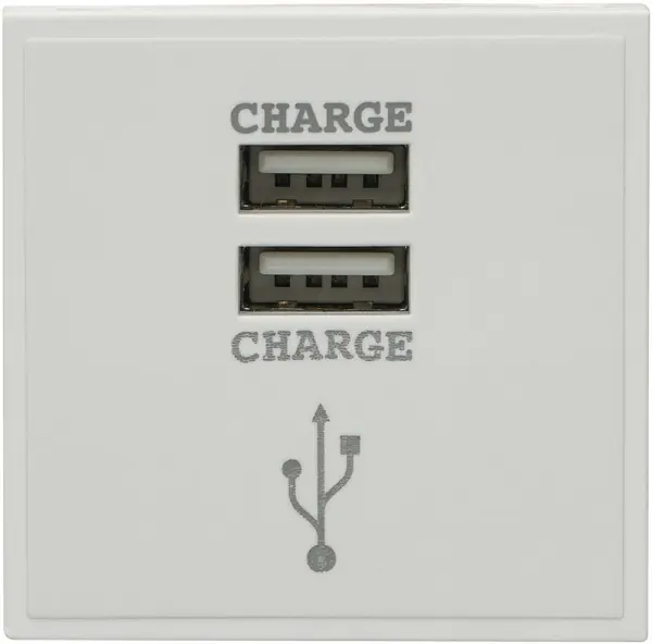 VOLEX Double USB Charging Module, White, Casa Range
