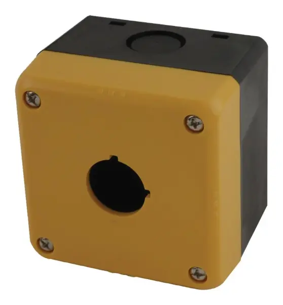 IDEC FB1W-111Y 1 Hole Control Station Enclosure, Polycarbonate, IP65, Yellow