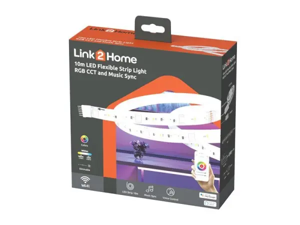 Link2Home Fascia LED Flessibile, 10m, 16M Colori, Wi-Fi