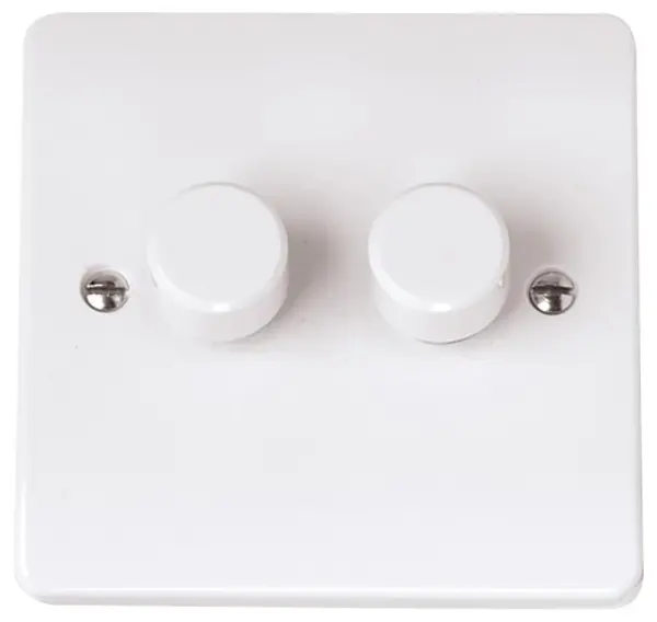 MODE Click Series Dimmer Switch, 2 Gang, 2 Way, 100W, White
