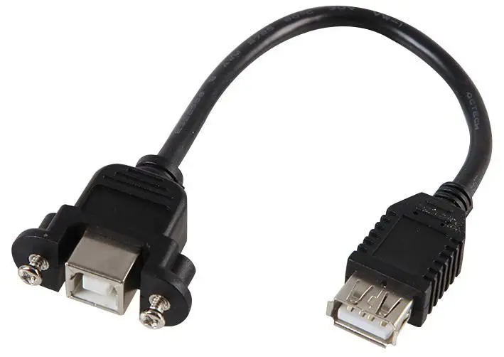 Pro Signal USB 2.0 B naar A Paneelmontage Adapterkabel, 160mm Zwart