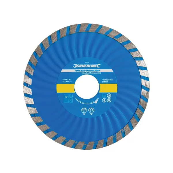 Silverline Turbo Wave Diamond Blade - 115 x 22.23mm