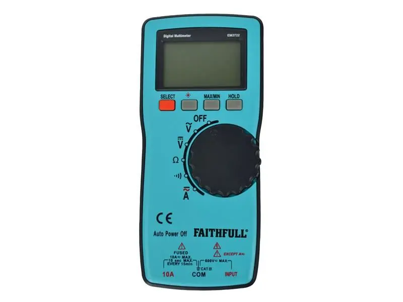 Faithfull Multimetro Digitale Auto-Range con Display LCD