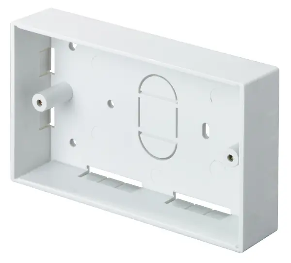 TUK 2 Gang 32mm Surface Back Box, 10 Pack - White