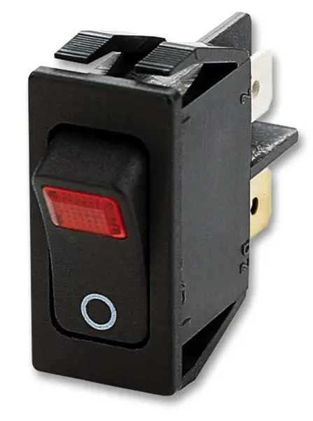 MARQUARDT DPST On-Off Rocker Switch 16A 250V, Red, Panel Mount