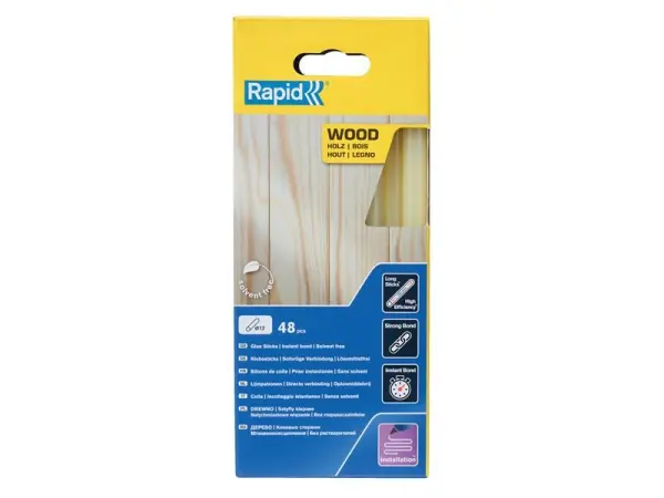 Rapid - Bâtonnets de colle pour bois 12 x 190mm (Lot de 48)