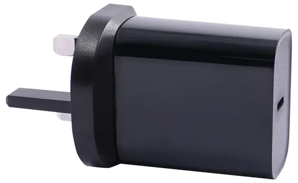 PRO ELEC USB C PD Mains Charger, 20W, 1 Port - Black