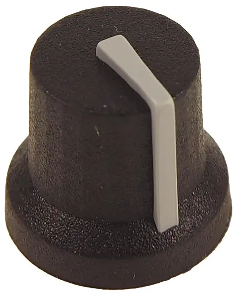 CLIFF Electronic Components 6mm Black Push Fit Instrument Knob, D Shaft - Grey Black