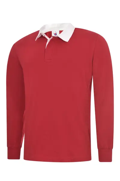 Uneek Classic Rugby Shirt - Red - Size M