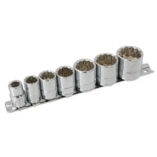 LASER 3/8” Whitworth Socket Set, 7-Piece on Rail