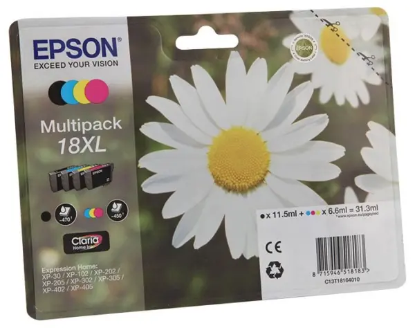 EPSON 18XL High Capacity Original Ink Cartridge 4 Colour Multipack