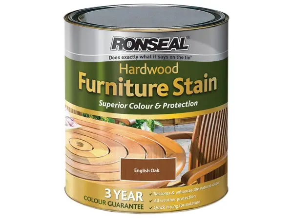 Teinture ultime Ronseal pour mobilier en bois dur, Chêne anglais, 750ml