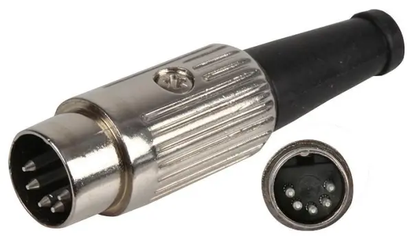 DELTRON - Plug DIN 5 Biorántáilte Nicil, Cuma 180°