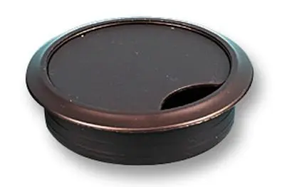PRO POWER Passe-câble rond pour bureau, marron, diamètre 80mm