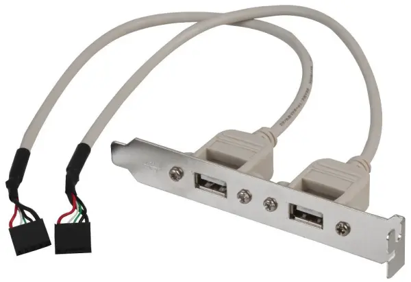 Adaptateur USB 2.0 A Femelle vers Entête à 5 Broches PRO POWER, 130mm