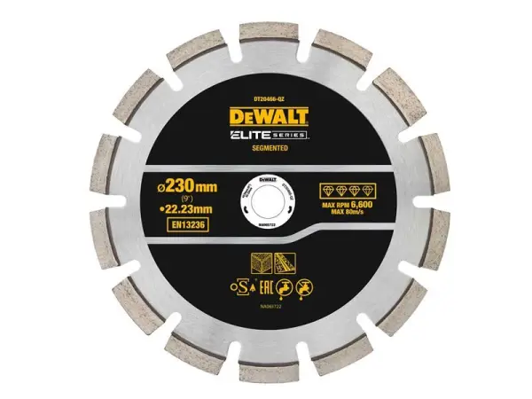 DeWalt ELITE SERIES Ruota Diamantata Segmentata per Asfalto, 230mm x 22,23mm