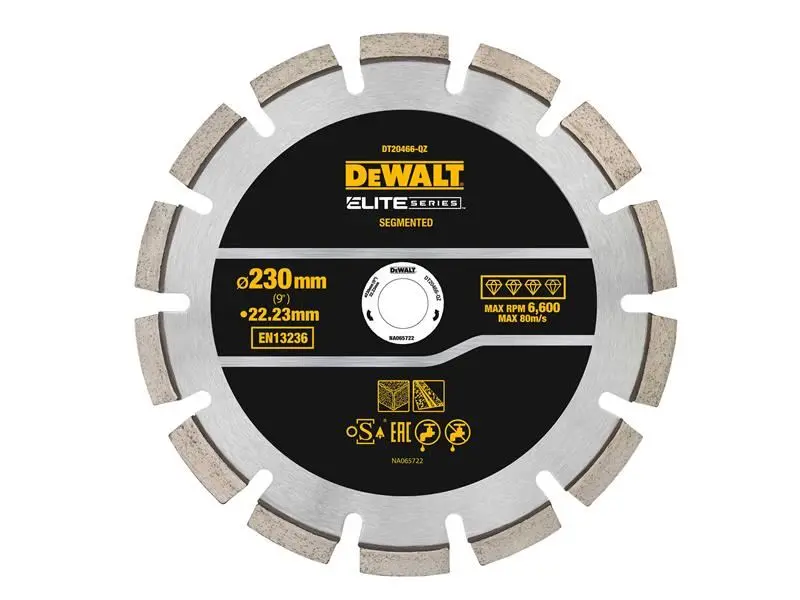 DeWalt ELITE SERIES Asphalt Diamond Segmented Wheel, 230mm x 22.23mm