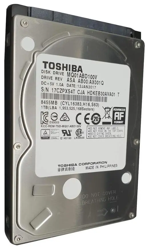 TOSHIBA 2.5吋 SATA 3Gb/s 1TB 內置硬盤 (官方翻新)