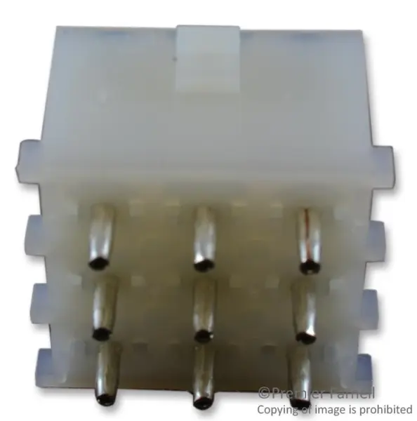 AMP TE Connectivity Conector de Cabecera 9 vías, Paso 6.35mm