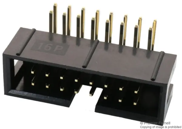 MULTICOMP PRO 2.54mm Pin Header, 2 Row, 16 Way Right Angle