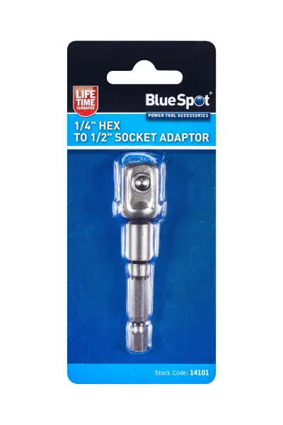 Blue Spot Adaptador de 1/4″ Hex a 1/2″ para Casquillos, Cromo Vanadio