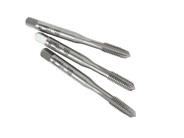 Jogo de Machos E500 HSS para Roscar, 3mm x 0.5, Dormer (3 peças)