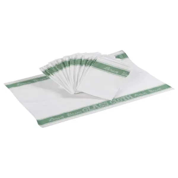 Linen Union Glass Cloth Green 55% Linen 45% Cotton