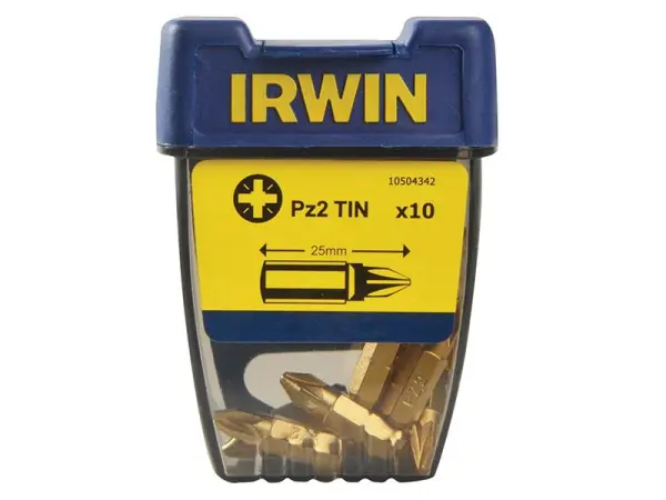 IRWIN Screwdriver Bits Pozidriv PZ2 Titanium, 25mm (Pack of 10)