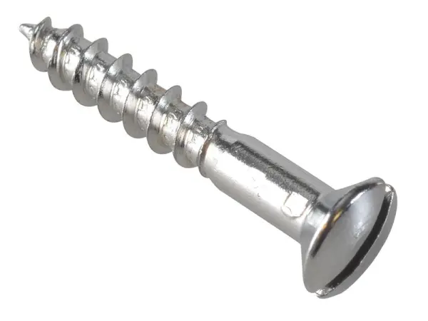 ForgeFix Multi-Purpose Screw, Raised Head, Chrome Plated, 4.0×25mm (35 Pack)