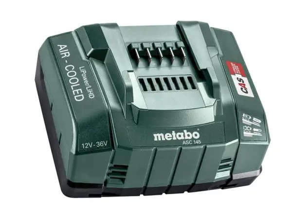 Metabo מטען מהיר ASC 145 לטעינת סוללות Li-ion ו-LiHD 12-36V