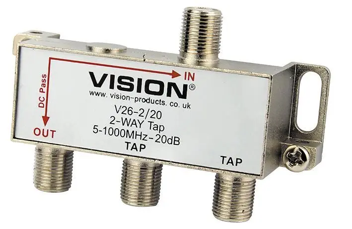 VISION V26-2/20 MATV 2-Way 20dB Tap, UK Plug