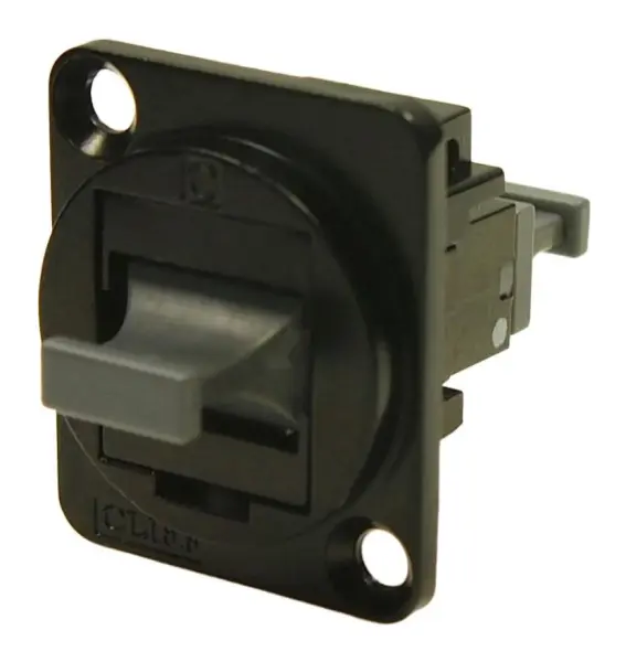 CLIFF MTP to MTP Fibre Optic Feedthrough Connector, Panel Mount, Black Metal