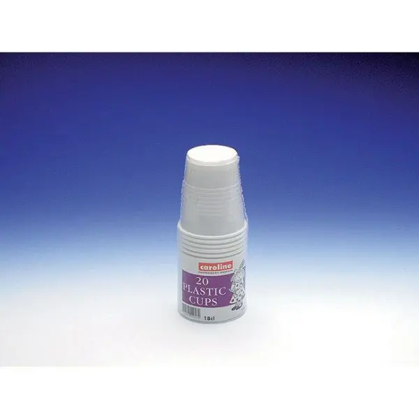 Caroline White Plastic Cups 200ml 20 Pack