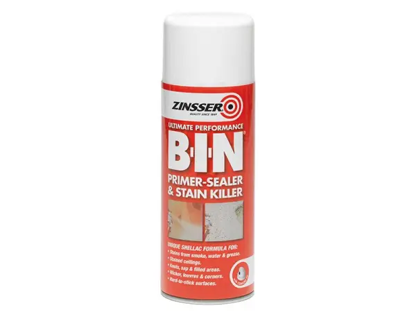 Zinsser - B.I.N® Primer, Pengedap & Pembunuh Noda Aerosol Putih 400ml