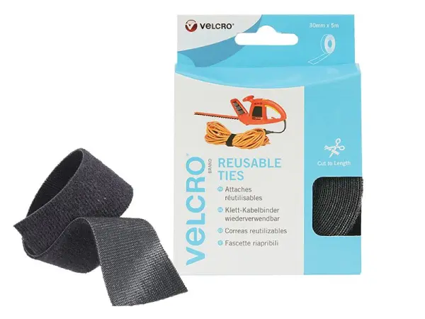 VELCRO® Brand ONE-WRAP Fascette Riutilizzabili 30mm x 5m, Nero