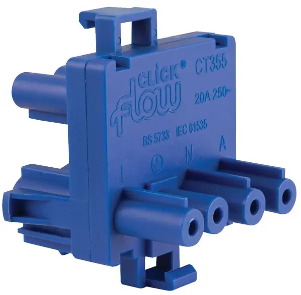FLOW CT355 250V 20A Fast-Fit 4-Pin Compact Splitter, 1 In 2 Out