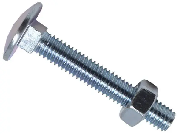 METALMATE® Bolt Heks Kepala Cawan & Nat ZP M6 x 40mm (Kotak 50)