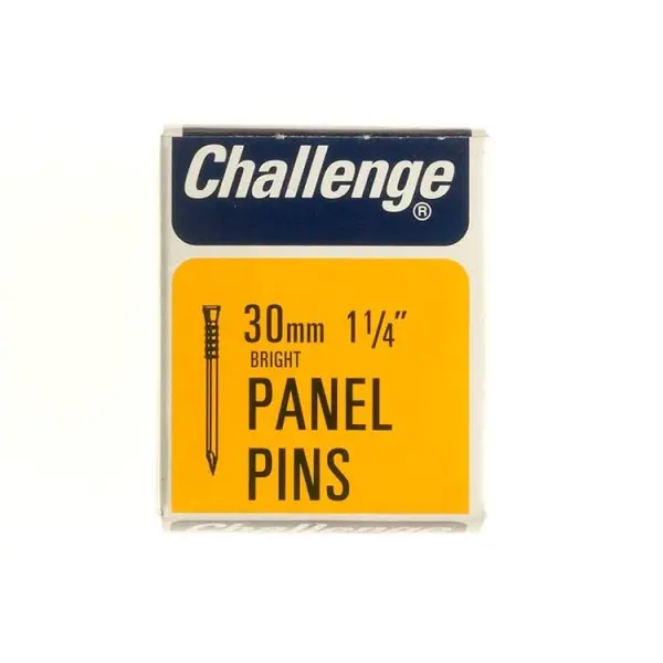 Challenge Bright Steel Panel Pins 30mm, 40g