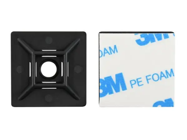 Faithfull 5kg Cable Tie Mount Pads Black 28 x 28mm Pack of 10
