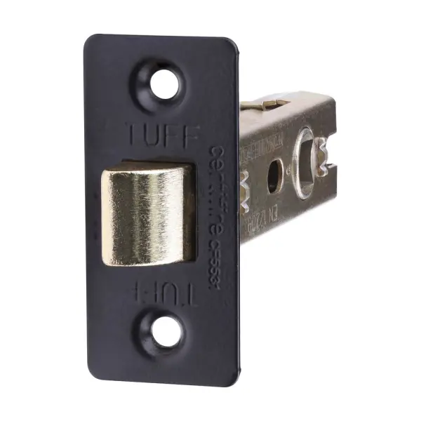 Timco - Loquet tubulaire noir mat - 76 mm de coffre / 57 mm de backset