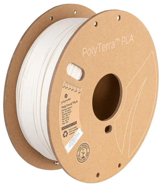 Polymaker PolyTerra PLA Filament 1.75mm Cotton White Matt 1kg