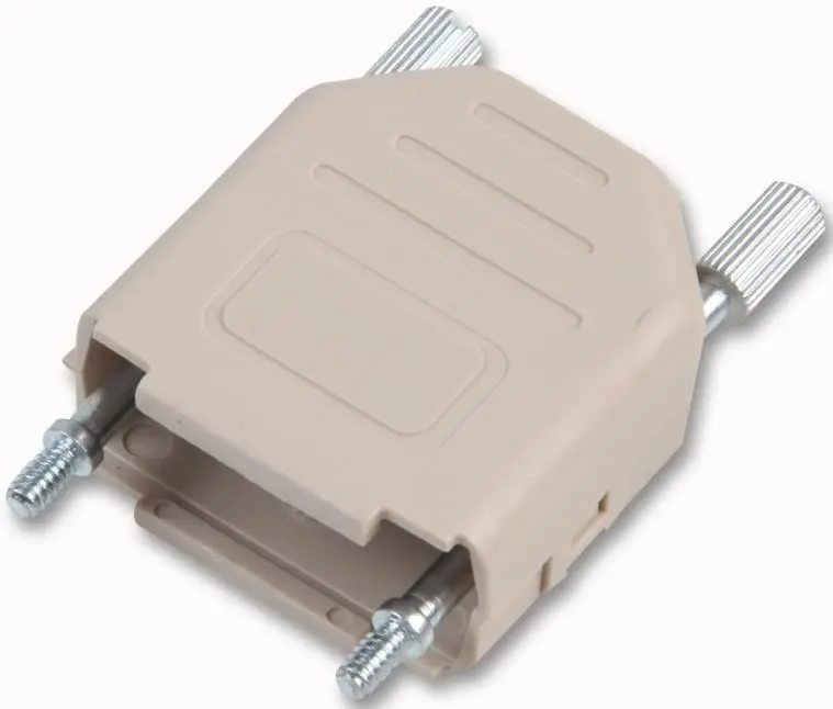 Capot D-sub MH CONNECTORS en nylon, entrée supérieure, gris clair, 9 broches