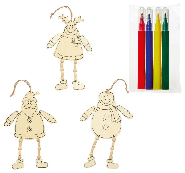 20cm Colour Your Own Christmas Hanging Decoration with Felt Pens
