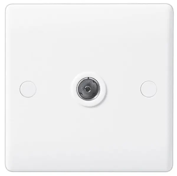 BG 1 Gang Coaxial Socket, White