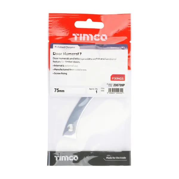 Timco Deurnummer Brons 75mm Gepolijst Chroom