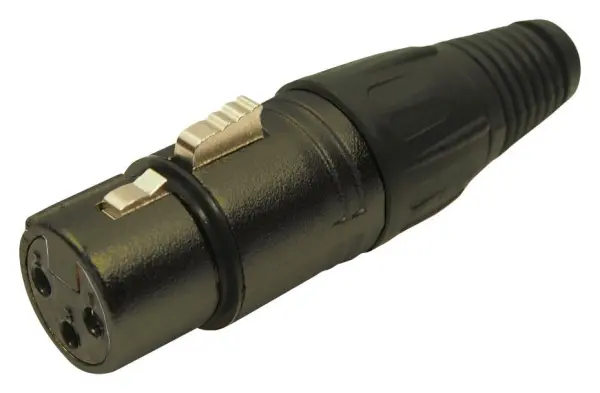 CLIFF Conector XLR Inline de 3 Pólos, Corpo em Zinco, Preto
