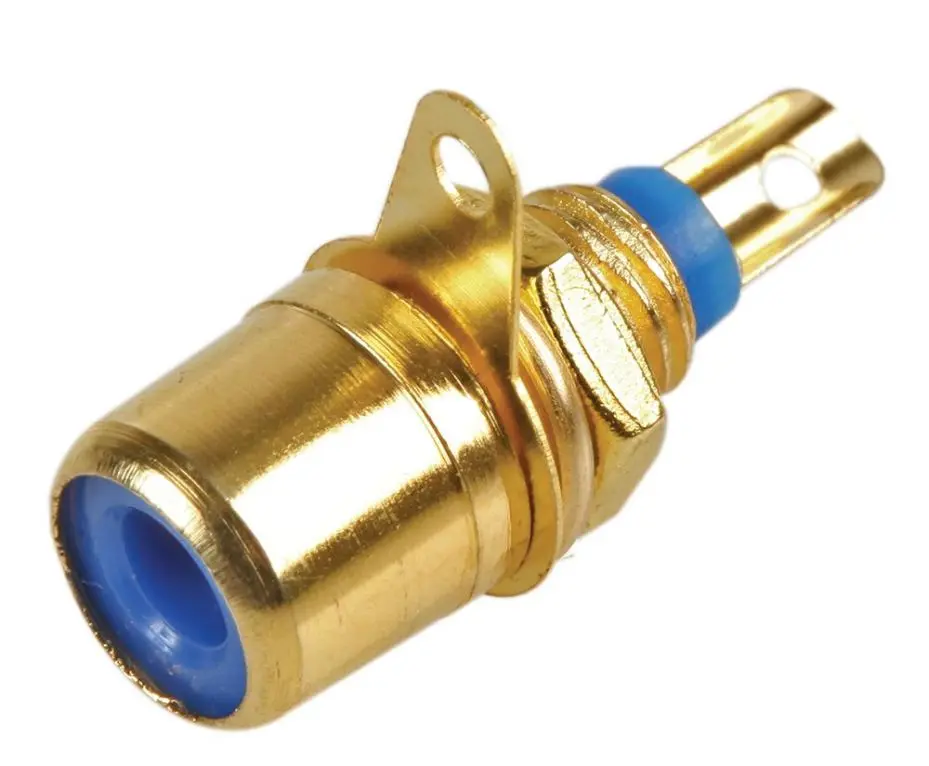 PRO SIGNAL Conector RCA para Painel Banhado a Ouro, Azul