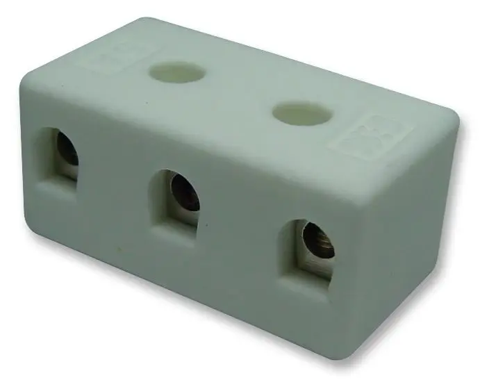 HiLo Ceramic Terminal Block, 3 Way, 5A, 1000°C