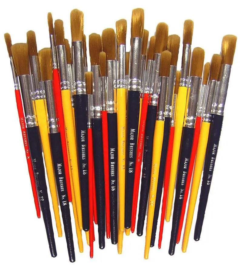 MAJOR BRUSHES 子ども用ナイロンペイントブラシセット 30本入り