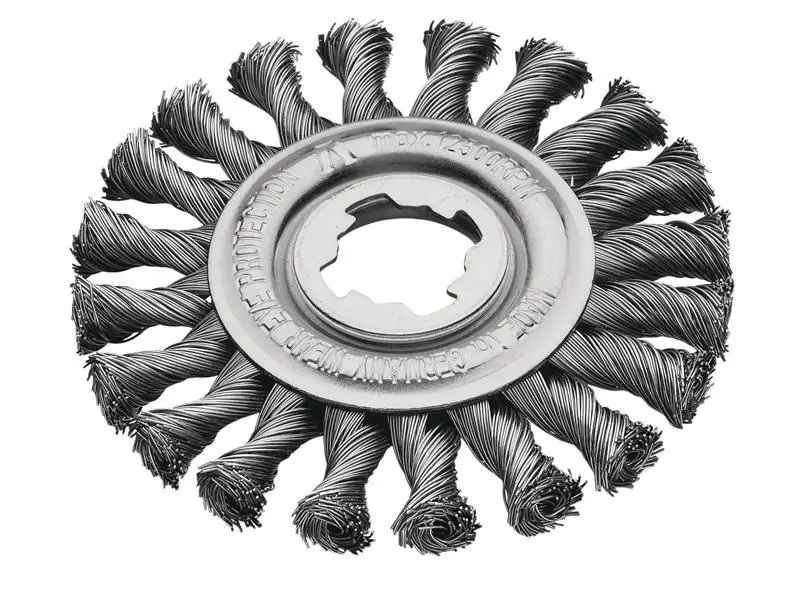 Lessmann X-Lock Steel Knot Wheel Brush, 115mm Non-Spark